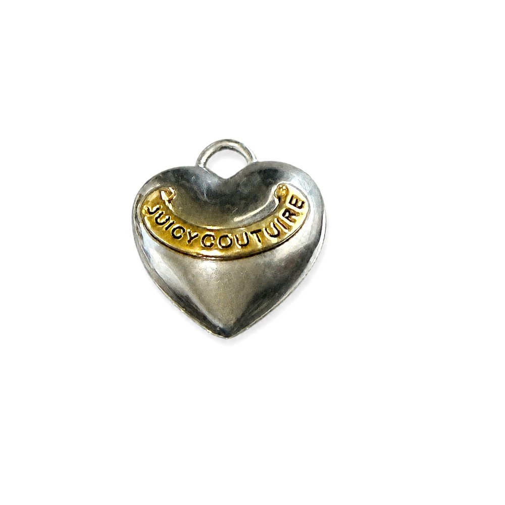 Juicy Couture Two-Tone Heart Charm Pendant - Silver and Gold
